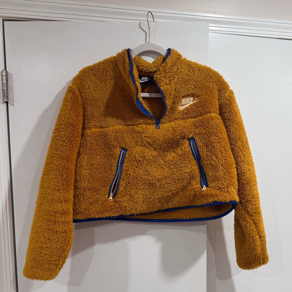 Nike Sherpa Cropped Pullover Quarter Zip